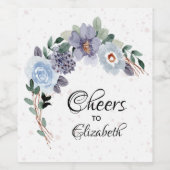 Brautparty Lila Blumenfarbe Weinetikett (Einzelnes Label)