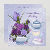 Brautparty Lila Blumenkohl Party Einladung (Vorne/Hinten)