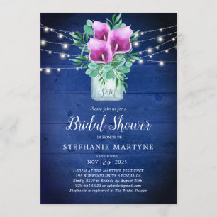 Brautparty Lila Calla Lily Lights Floral Einladung