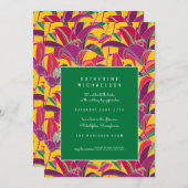 Brautparty | Lila Einladung der Tiger (Vorne/Hinten)