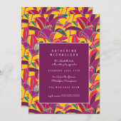 Brautparty | Lila Einladung der Tigerlilie (Vorne/Hinten)