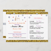 Brautparty Lila Gold Itinerary Bacheloretto Programm (Vorne/Hinten)