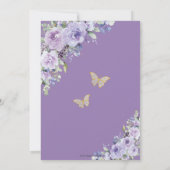 Brautparty Lila Lilac Floral Butterfly Ring Einladung (Rückseite)