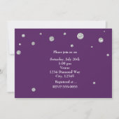 BRAUTPARTY Lila & Silver Glitzer Moderne Karte (Rückseite)