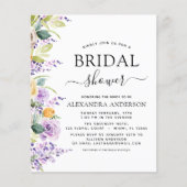 Brautparty Lila Wildblume Einladung (Vorderseite)