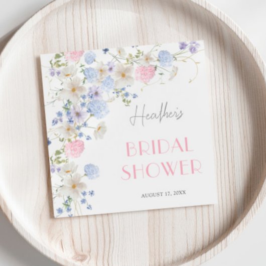 Brautparty Lila Wildblumen Serviette