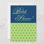 Brautparty Lime Green und Navy Blue Circles Einladung (Rückseite)