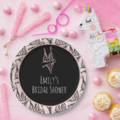 Brautparty Lingerie Party Rosa Muster Pappteller (Party)