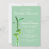 Brautparty Lucky Bamboo Pastel Green Template Einladung (Vorderseite)