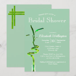 Brautparty Lucky Bamboo Pastel Green Template Einladung