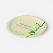 Brautparty Lucky Bamboo Pastellgelbe Vorlage Pappteller (Schrägansicht)