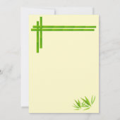 Brautparty Lucky Bamboo über Pastellgelb Einladung (Rückseite)