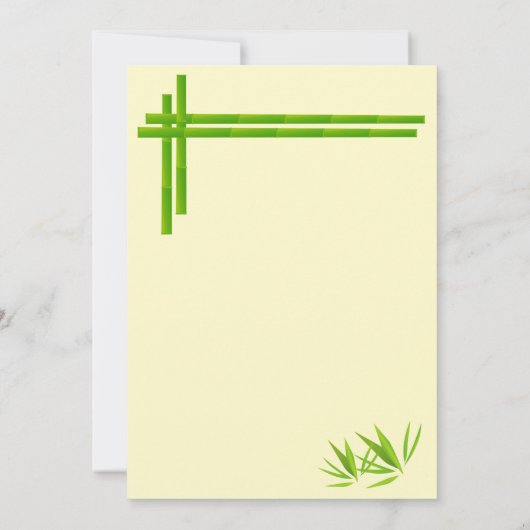 Brautparty Lucky Bamboo über Pastellgelb Einladung (Rückseite)