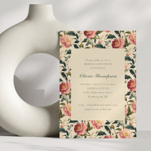 Brautparty Luncheon Elegante Vintage Weichflora Einladung