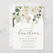 Brautparty Luncheon Greenerenerity Foliage White Einladung (Vorderseite)