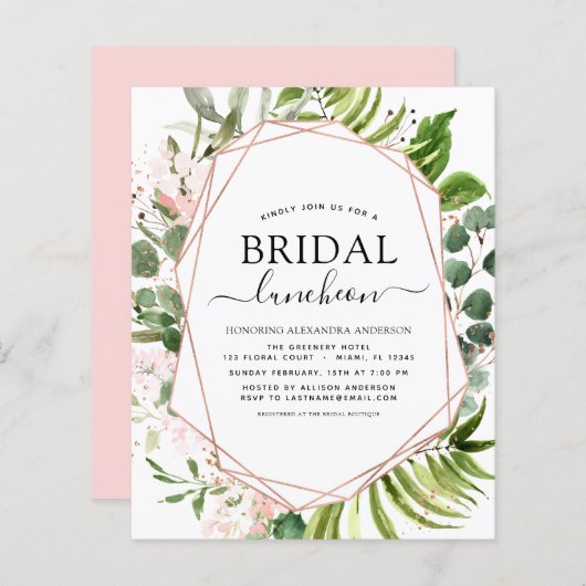 Brautparty Luncheon Grüne Eukalyptus (Vorne/Hinten)