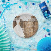 Brautparty Luncheon - Rustikales Holz und Spitzen Pappteller (Party)