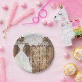 Brautparty Luncheon - Rustikales Holz und Spitzen Pappteller (Party)