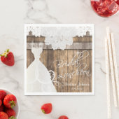 Brautparty Luncheon - Rustikales Holzdesign Serviette (Beispiel)