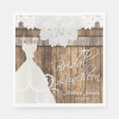Brautparty Luncheon - Rustikales Holzdesign Serviette (Vorderseite)