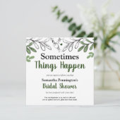 Brautparty Manchmal geschieht es verzögert Einladung (Stehend Vorderseite)