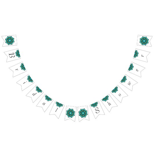 Brautparty. Mandala in Aqua Wimpelkette (Alle)