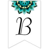 Brautparty. Mandala in Aqua Wimpelkette (Zweite Fahne)