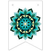 Brautparty. Mandala in Aqua Wimpelkette (Erste Fahne)