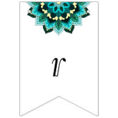 Brautparty. Mandala in Aqua Wimpelkette (Dritte Fahne)