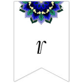 Brautparty. Mandala in dunkelblau Wimpelkette (Dritte Fahne)