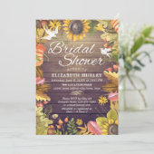 Brautparty Maple Blätter Pumpkins Sonnenblumenholz Einladung (Stehend Vorderseite)