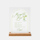 Brautparty Margarita Bar Instructions Acrylschild (Vorderseite)
