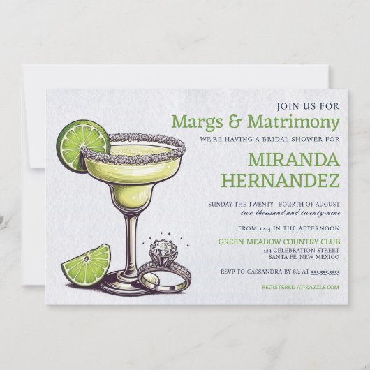 Brautparty Margs & Matrimony Einladung (Vorderseite)