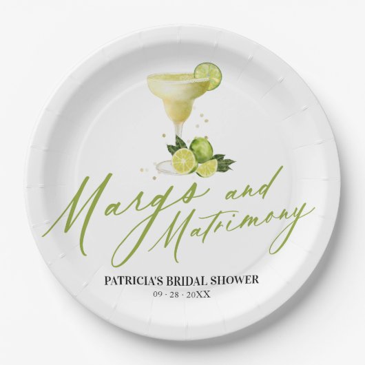 Brautparty Margs & Matrimony Pappteller (Vorderseite)