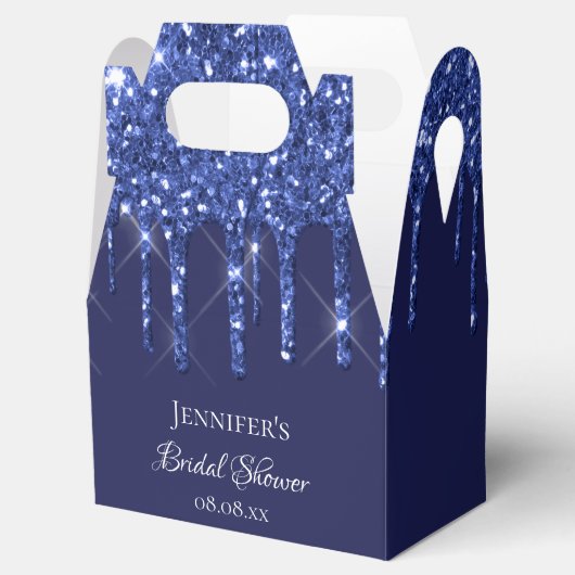 Brautparty Marine blau weiß Glitzer vielen Dank Geschenkschachtel (Geöffnet)