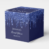 Brautparty Marine blau weiß Glitzer vielen Dank Geschenkschachtel (Vorderseite)