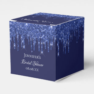 Brautparty Marine blau weiß Glitzer vielen Dank Geschenkschachtel