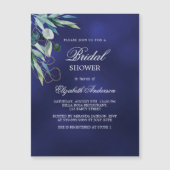 Brautparty Marine blaue grüne Luxus Magneteinladung (Vorderseite)
