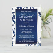 Brautparty - Marmor, Weiß und Silber Einladung (Stehend Vorderseite)