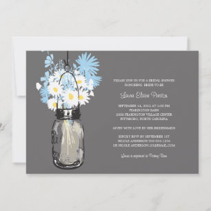 Brautparty Mason Jar und Wildblumen Einladung