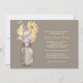 Brautparty Mason Jar und Wildblumen Einladung (Vorderseite)