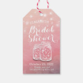 Brautparty Mason Jars String Lights Rosa Blume Geschenkanhänger (Rückseite)