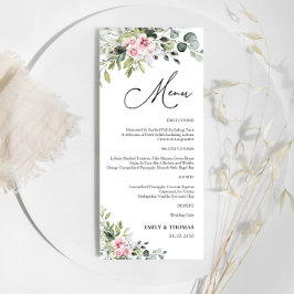 Brautparty-Menü in Rosa Menükarte