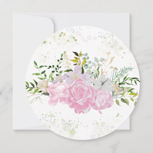 Brautparty-Menü-Karte Gilt für die Wildblume im Fr Einladung (Rückseite)