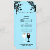 Brautparty Menu Rackcard Menükarte (Vorne/Hinten)