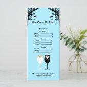 Brautparty Menu Rackcard Menükarte (Stehend Vorderseite)