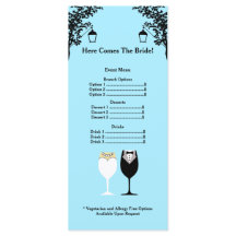 Brautparty Menu Rackcard