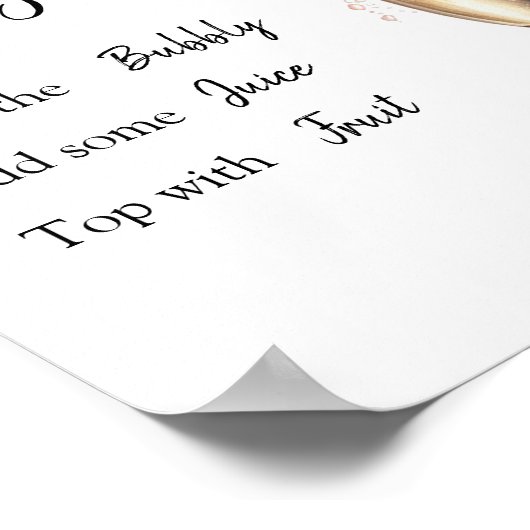 Brautparty Mimosa Bar Sign Bubbly Bar Poster (Ecke)