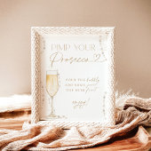 Brautparty Mimosa Bar Sign, Perlen & Prosecco Poster