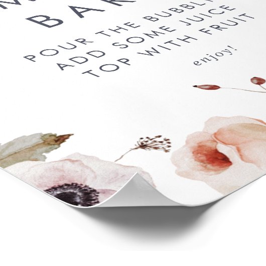 Brautparty Mimosa Bar Sign Poster (Ecke)